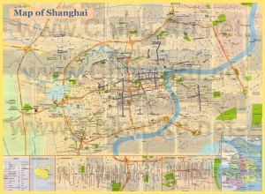 Подробная карта Шанхая с достопримечательностями